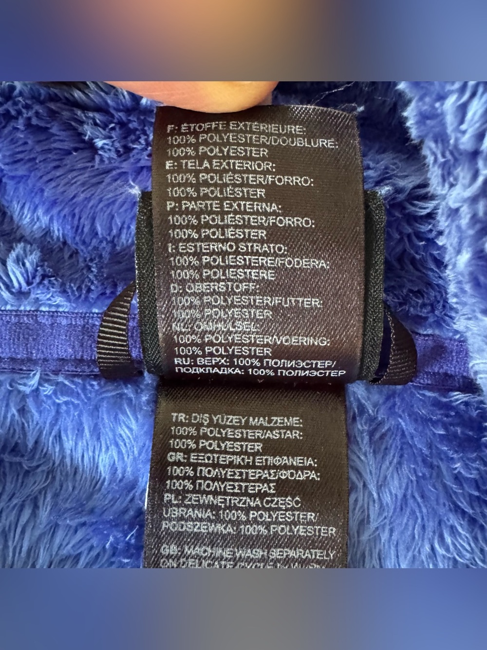 The North Face Blue Osito Jacket Plush Fleece Fuzzy Outdoor Travel Camp XL - Picture 7 of 8